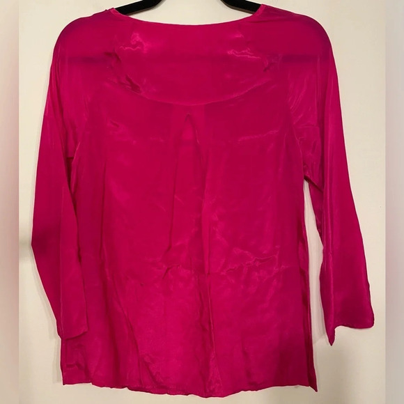 Maeve - Anthropologie | Women's Magenta Pink Lightweight Cutout Blouse Size 4 - Picture 6 of 6